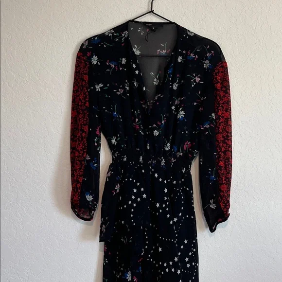 Maje Rayema Handkerchief Hem Printed Maxi Dress - Picture 5 of 9